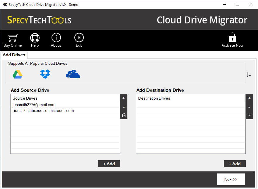 Cloud Drive Converter Tool to Migrate Data From One Cloud Drive to Another